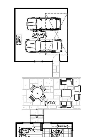 Floor Plan First Story of Farmhouse Plan #168-1134