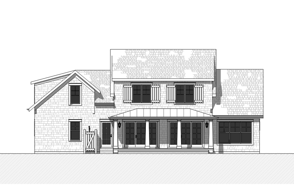 Home Plan Rear Elevation of this 3-Bedroom,2360 Sq Ft Plan -168-1135