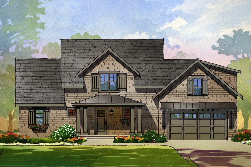 Front elevation of Cottage home (ThePlanCollection: House Plan #168-1135)