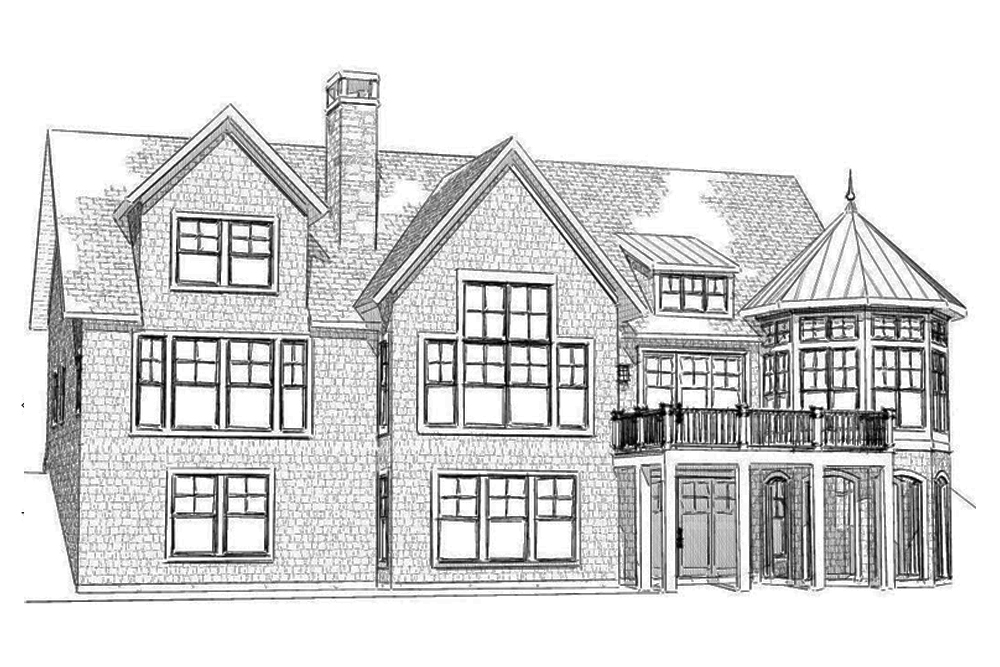 Front View of this 3-Bedroom, 3233 Sq Ft Plan - 168-1136