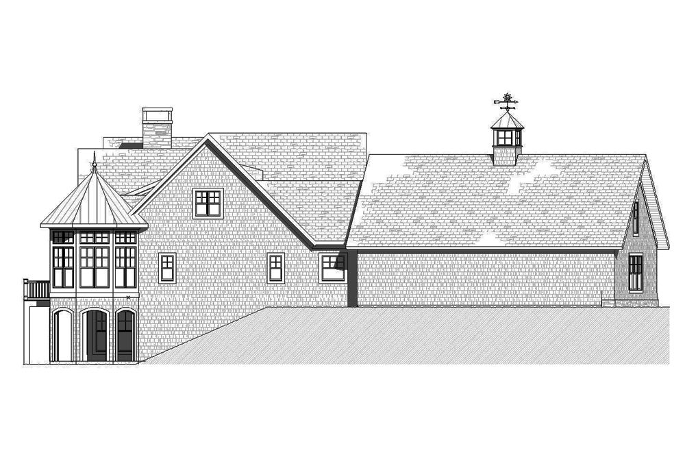 Home Plan Left Elevation of this 3-Bedroom,3233 Sq Ft Plan -168-1136