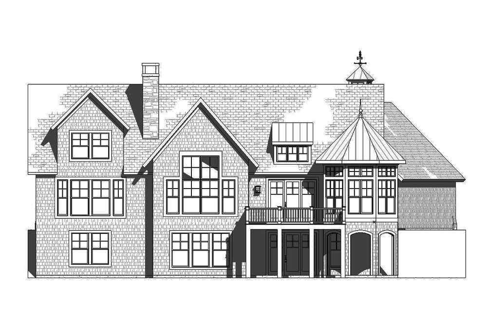 Home Plan Rear Elevation of this 3-Bedroom,3233 Sq Ft Plan -168-1136