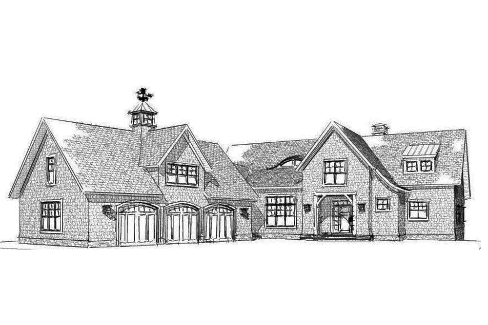 Front View of this 3-Bedroom, 3233 Sq Ft Plan - 168-1136