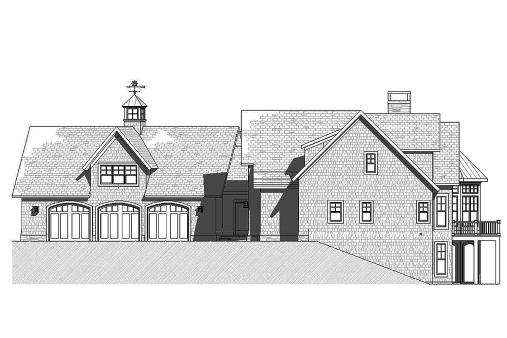 Home Plan Right Elevation of this 3-Bedroom,3233 Sq Ft Plan -168-1136