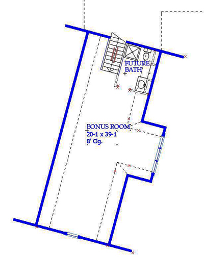 Floor Plan Bonus Room of Traditional Plan #168-1136