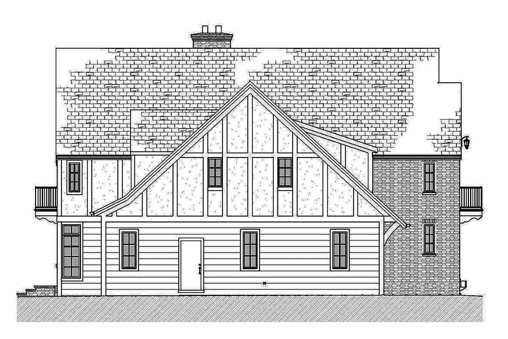 Home Plan Left Elevation of this 3-Bedroom,3331 Sq Ft Plan -168-1137