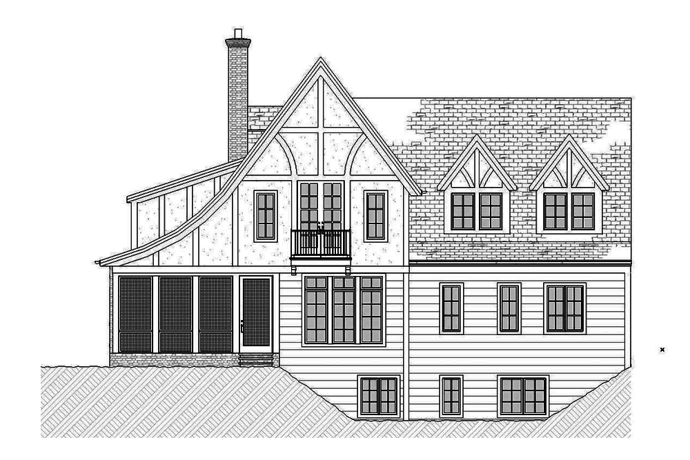 Home Plan Rear Elevation of this 3-Bedroom,3331 Sq Ft Plan -168-1137