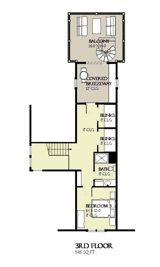 Third Story of Coastal Plan #168-1143