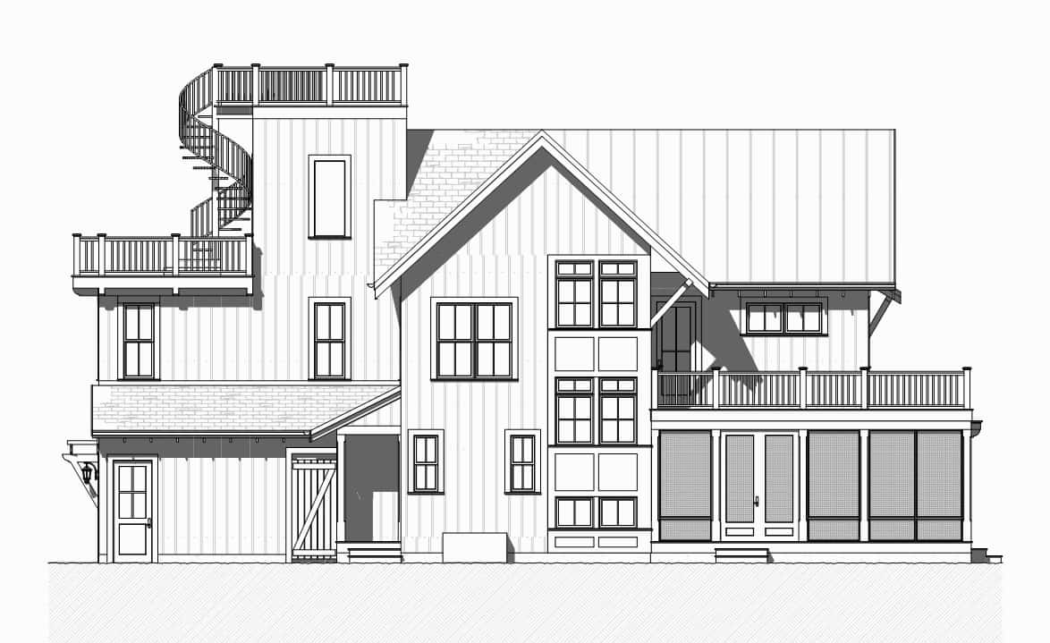Home Plan Left Elevation of this 4-Bedroom,3479 Sq Ft Plan -168-1143