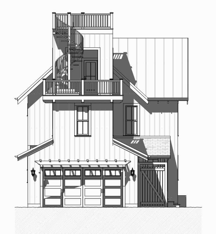 Home Plan Rear Elevation of this 4-Bedroom,3479 Sq Ft Plan -168-1143