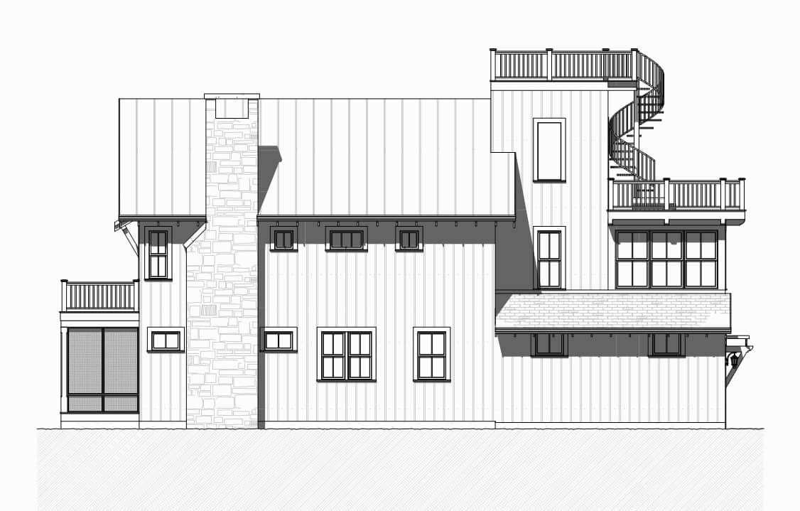 Home Plan Right Elevation of this 4-Bedroom,3479 Sq Ft Plan -168-1143