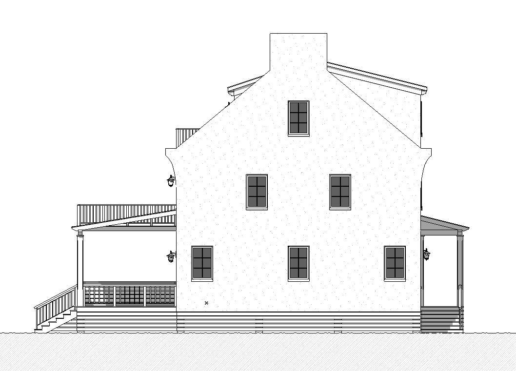 Home Plan Left Elevation of this 7-Bedroom,3768 Sq Ft Plan -168-1144