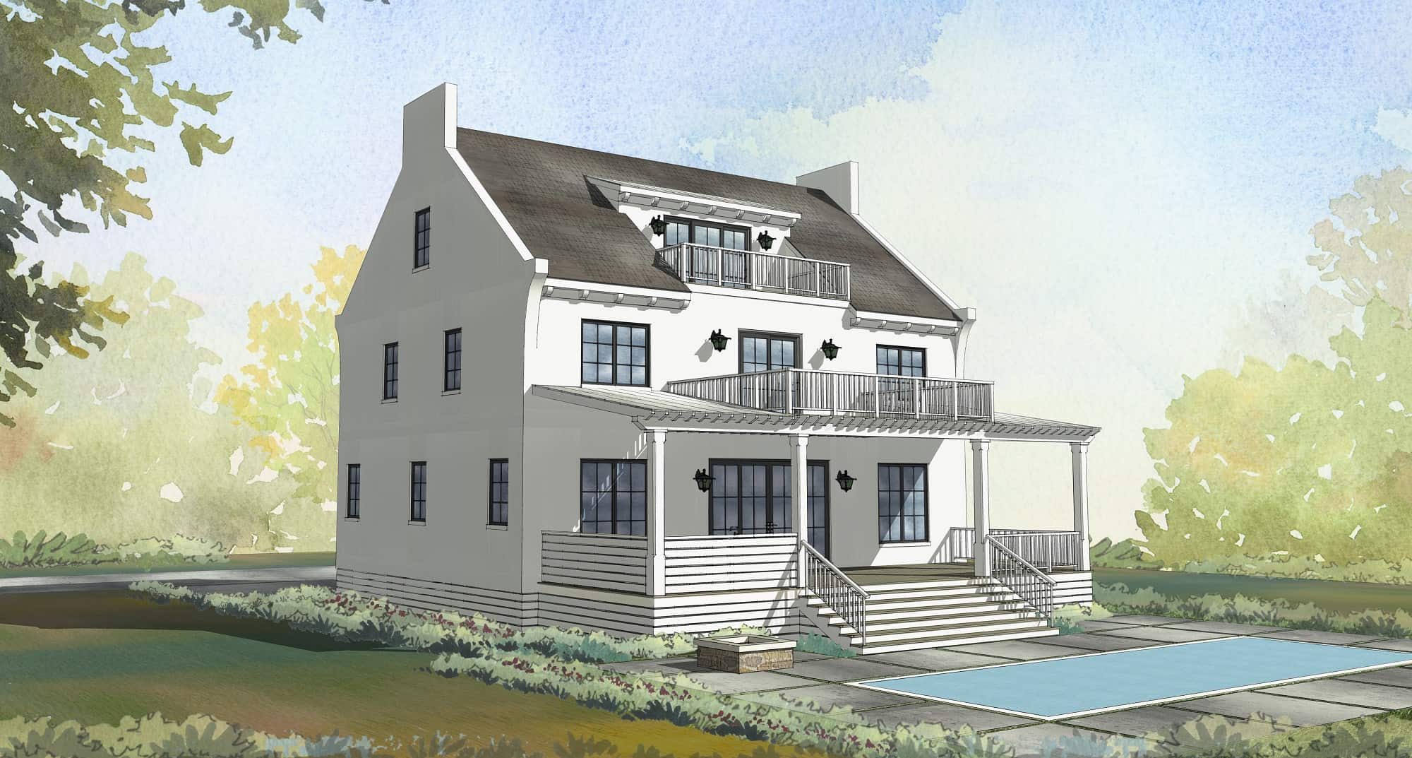 Rear View of this 7-Bedroom,3768 Sq Ft Plan -168-1144