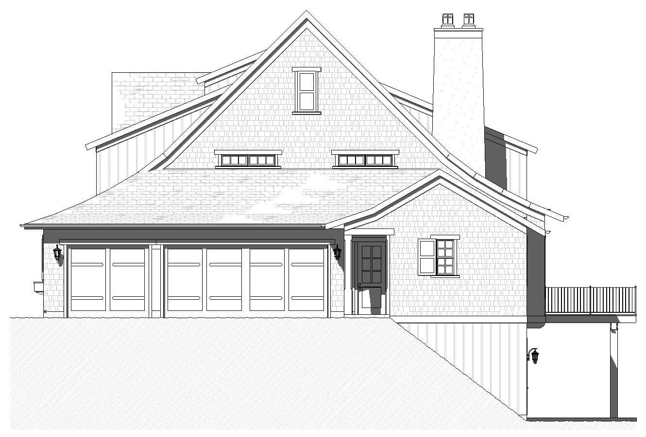 Home Plan Right Elevation of this 4-Bedroom,4657 Sq Ft Plan -168-1146
