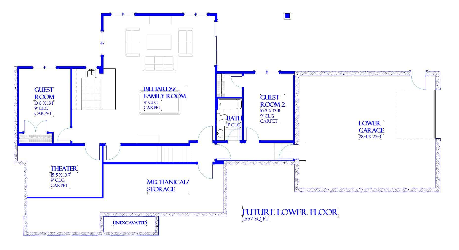 Basement of Traditional Plan #168-1147