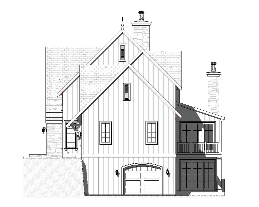 Home Plan Right Elevation of this 3-Bedroom,5103 Sq Ft Plan -168-1147
