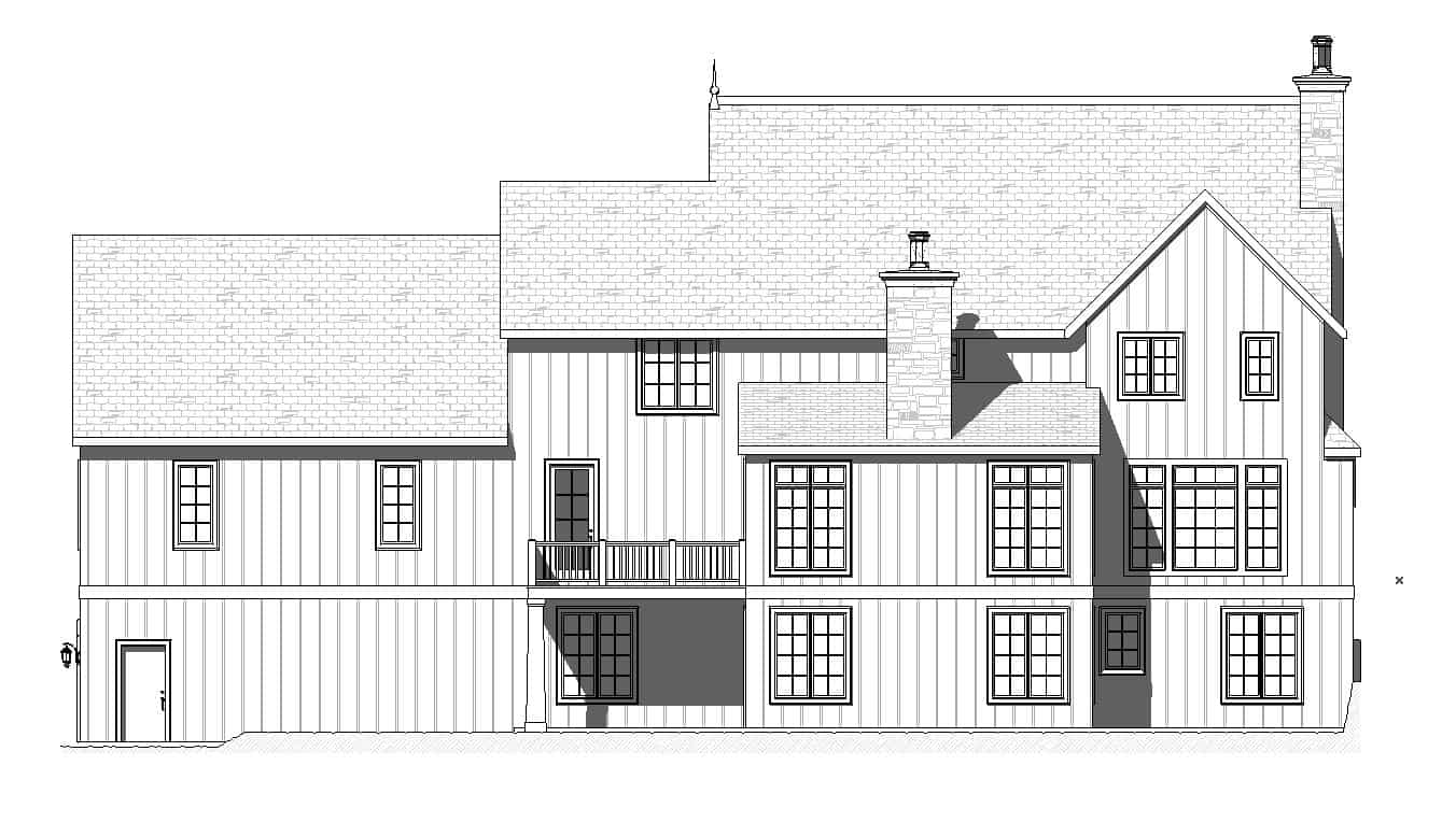 Home Plan Rear Elevation of this 3-Bedroom,5103 Sq Ft Plan -168-1147