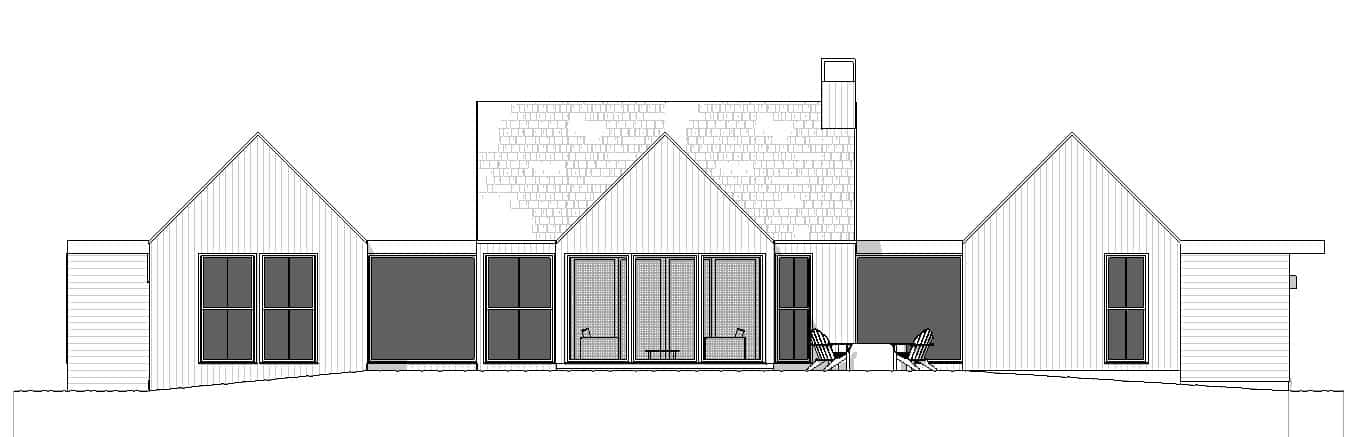 Home Plan Rear Elevation of this 4-Bedroom,3551 Sq Ft Plan -168-1148
