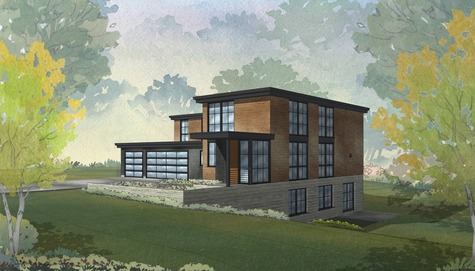 Front elevation of Modern home (ThePlanCollection: House Plan #168-1149)