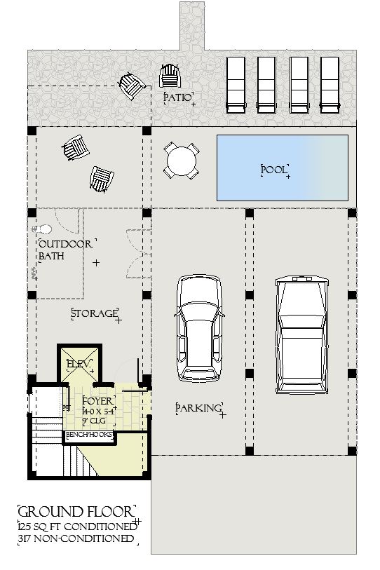 Basement of Cottage Plan #168-1150