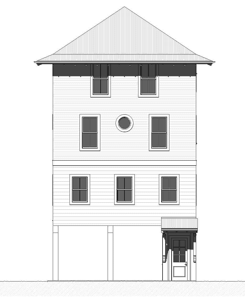 Home Plan Rear Elevation of this 5-Bedroom,3413 Sq Ft Plan -168-1152