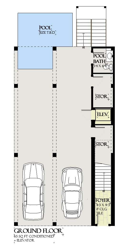 Basement of Cottage Plan #168-1152