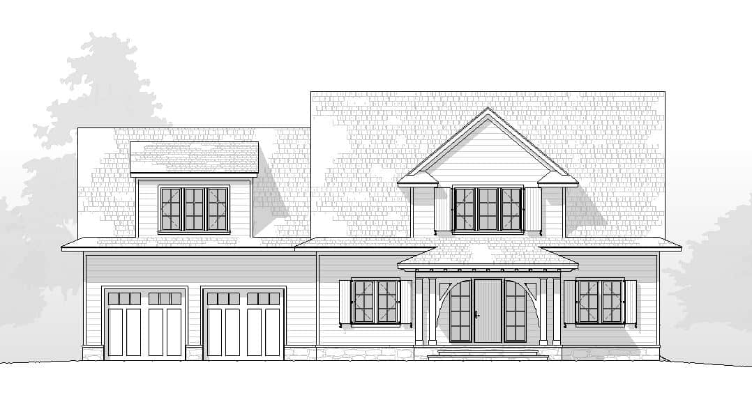 Home Plan Front Elevation of this 5-Bedroom,4239 Sq Ft Plan -168-1153