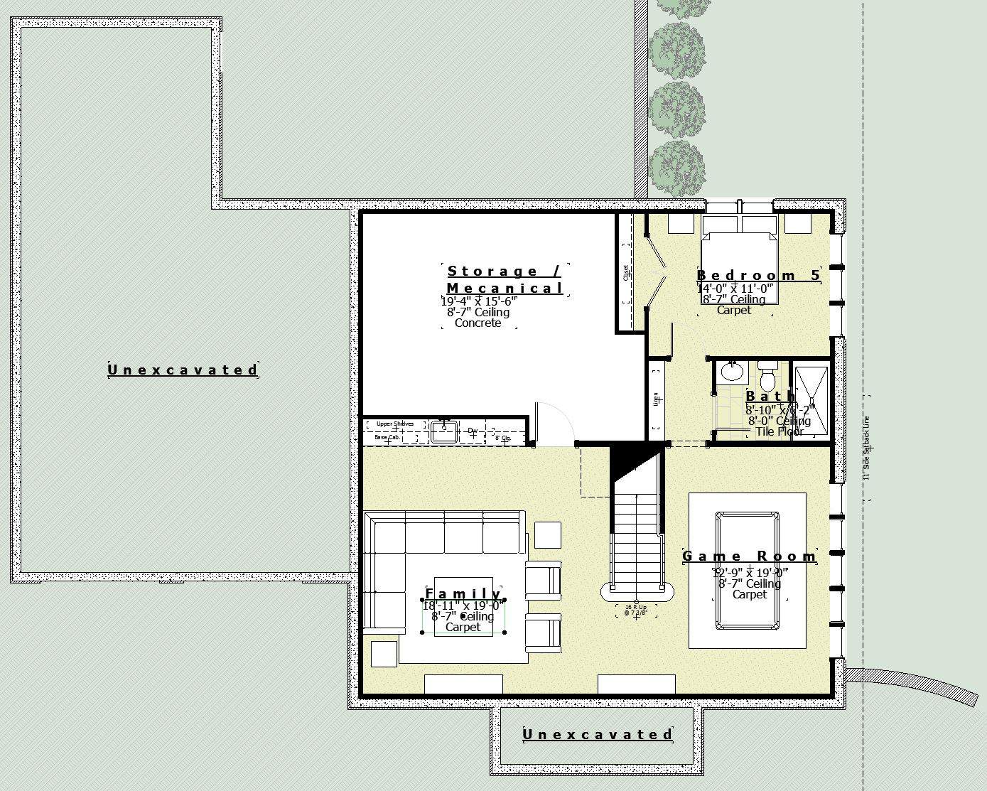 Basement of Country Plan #168-1153