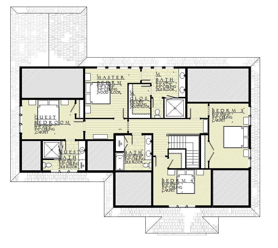 Upper Level of Country Plan #168-1153