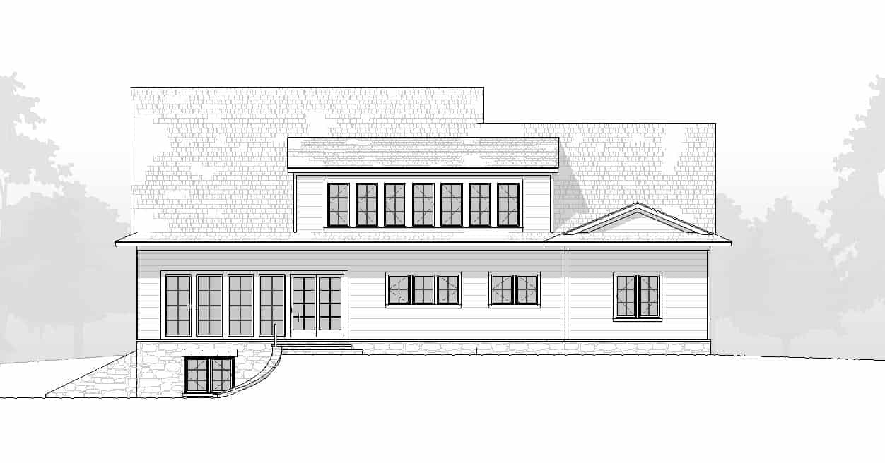 Home Plan Rear Elevation of this 5-Bedroom,4239 Sq Ft Plan -168-1153