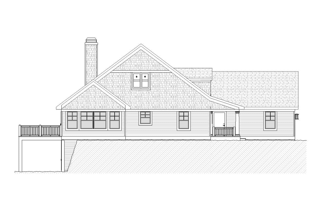 Home Plan Left Elevation of this 3-Bedroom,3007 Sq Ft Plan -168-1154