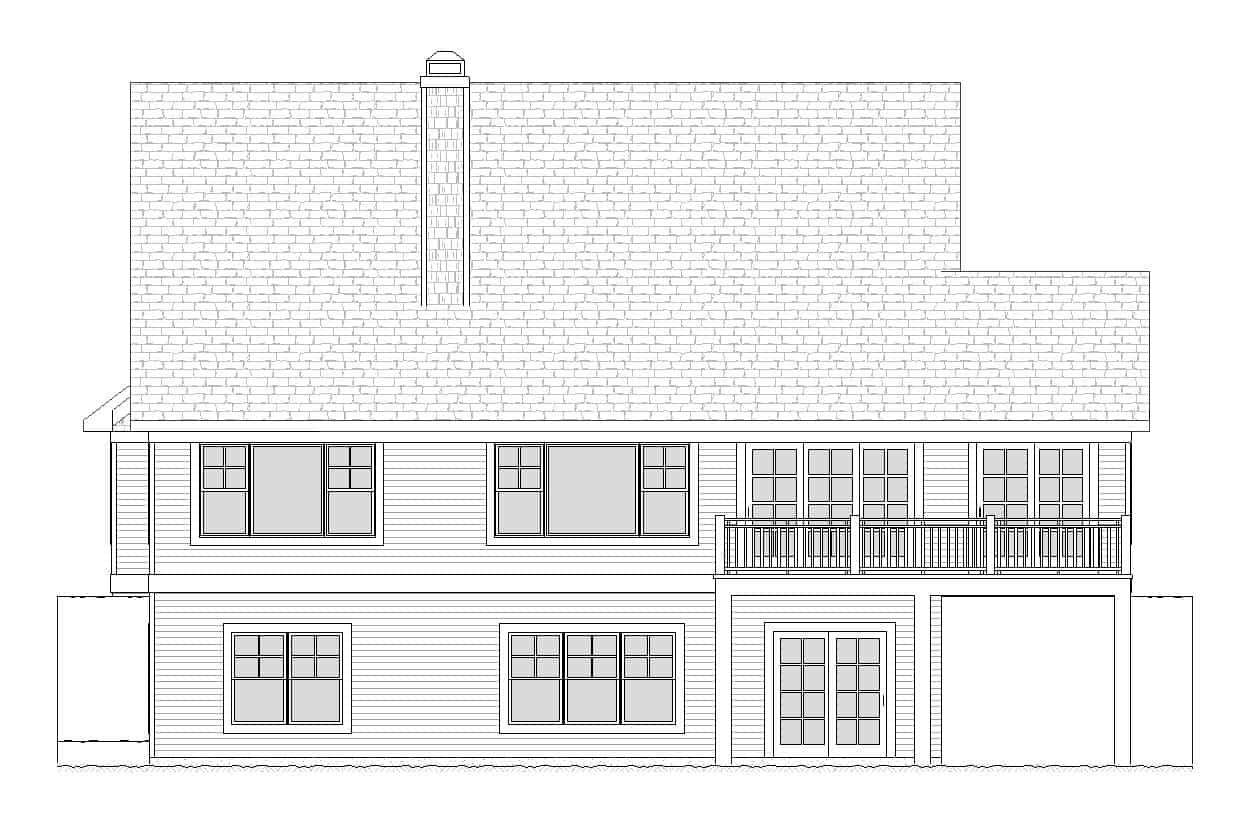 Home Plan Rear Elevation of this 3-Bedroom,3007 Sq Ft Plan -168-1154