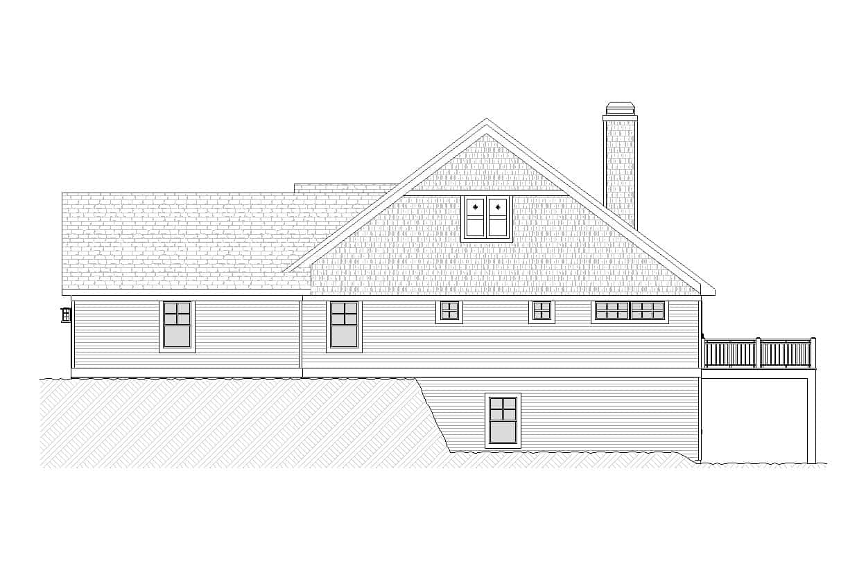 Home Plan Right Elevation of this 3-Bedroom,3007 Sq Ft Plan -168-1154