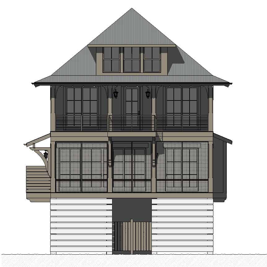 Home Plan Rear Elevation of this 5-Bedroom,2447 Sq Ft Plan -168-1155