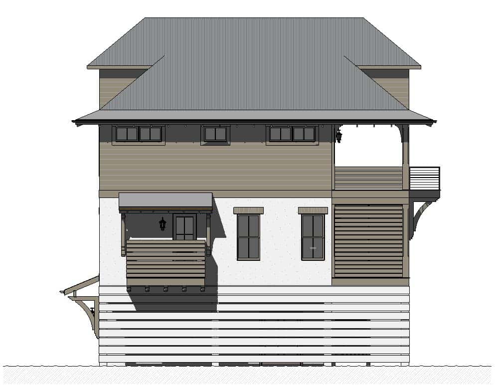 Home Plan Right Elevation of this 5-Bedroom,2447 Sq Ft Plan -168-1155
