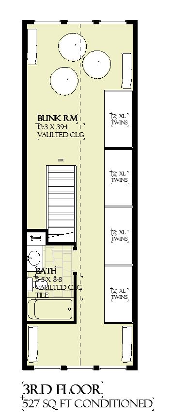 Third Story of Cottage Plan #168-1155