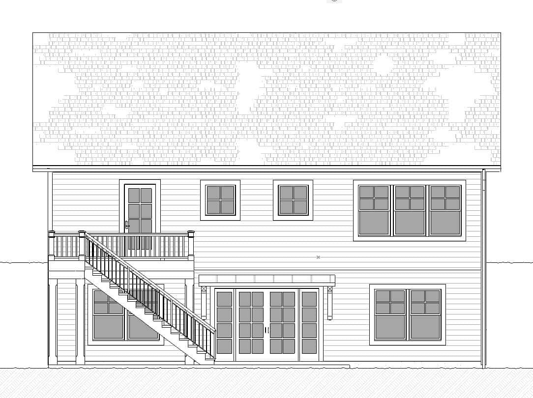 Home Plan Rear Elevation of this 3-Bedroom,2572 Sq Ft Plan -168-1156