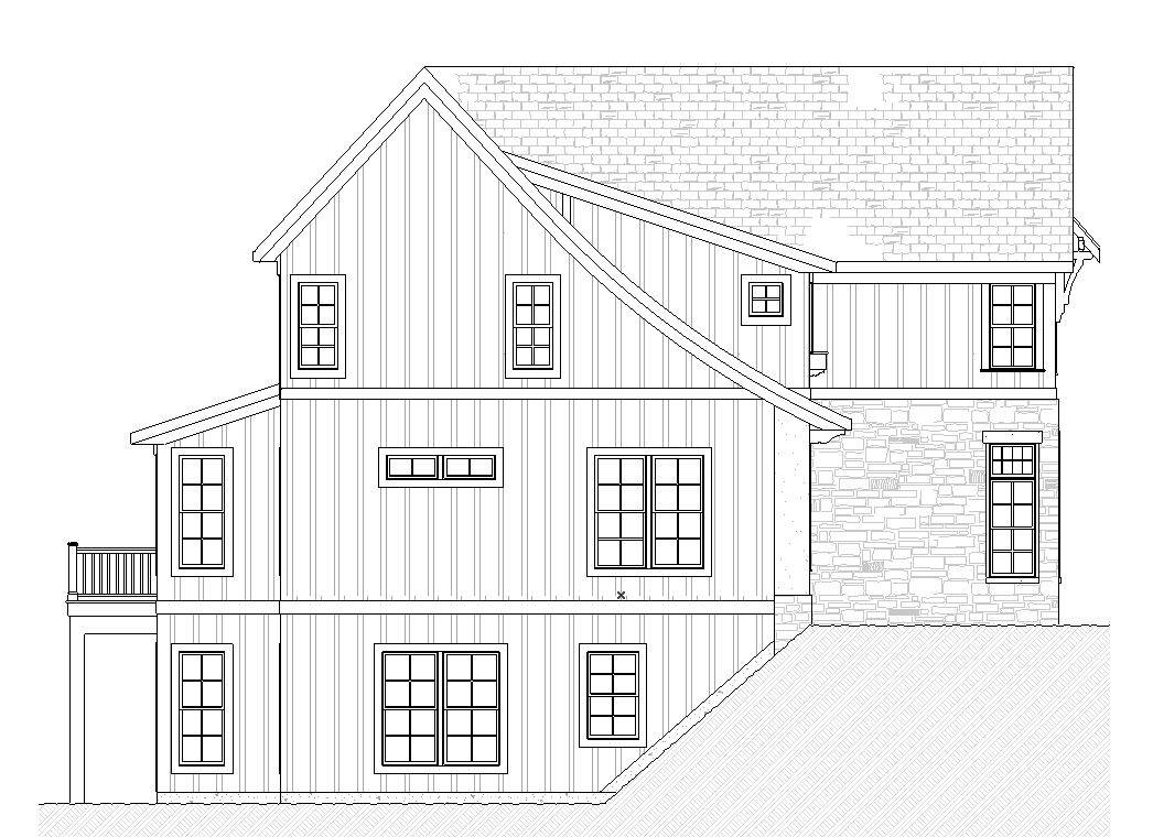 Home Plan Left Elevation of this 4-Bedroom,4493 Sq Ft Plan -168-1162