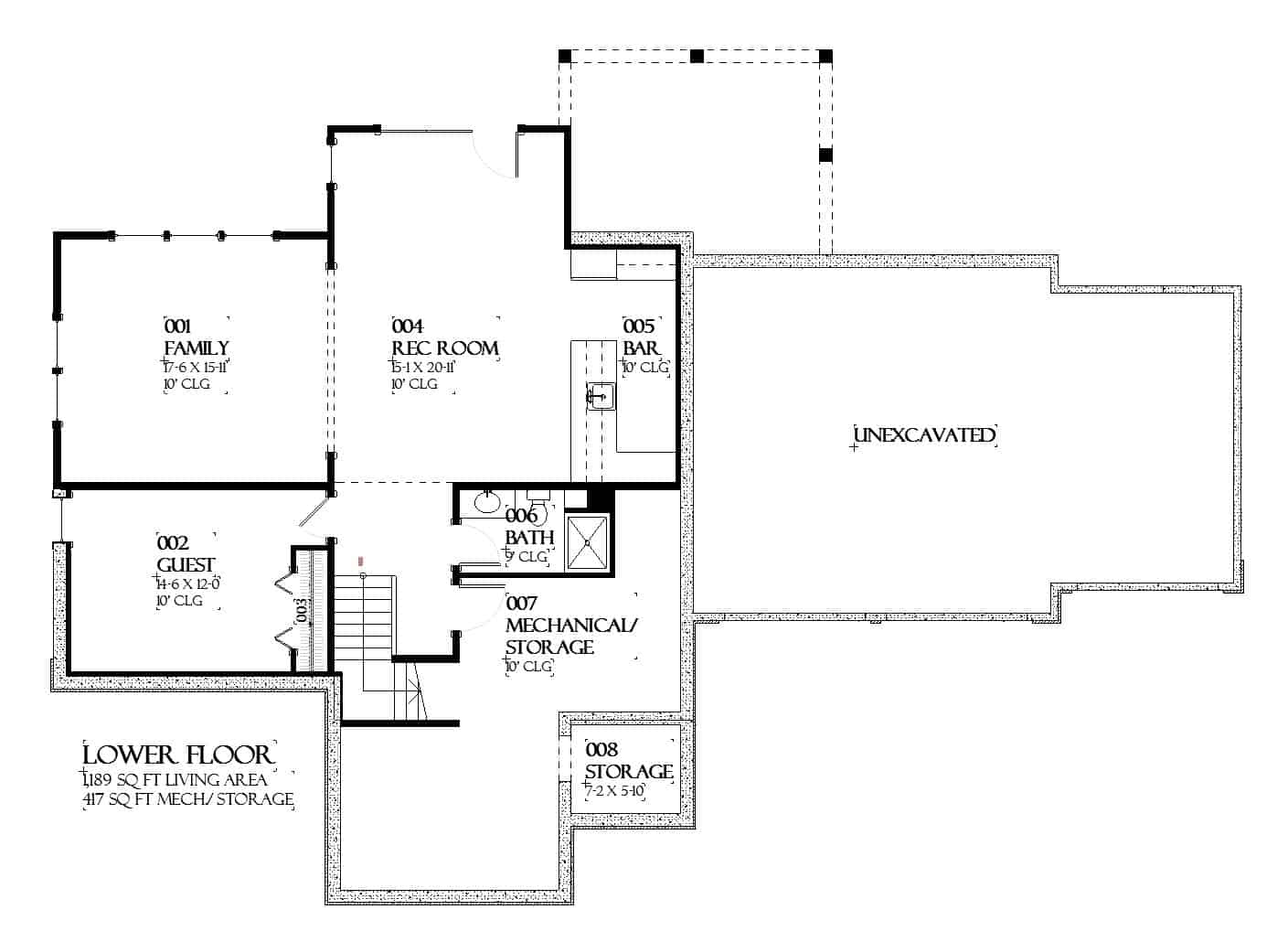 Basement of European Plan #168-1162