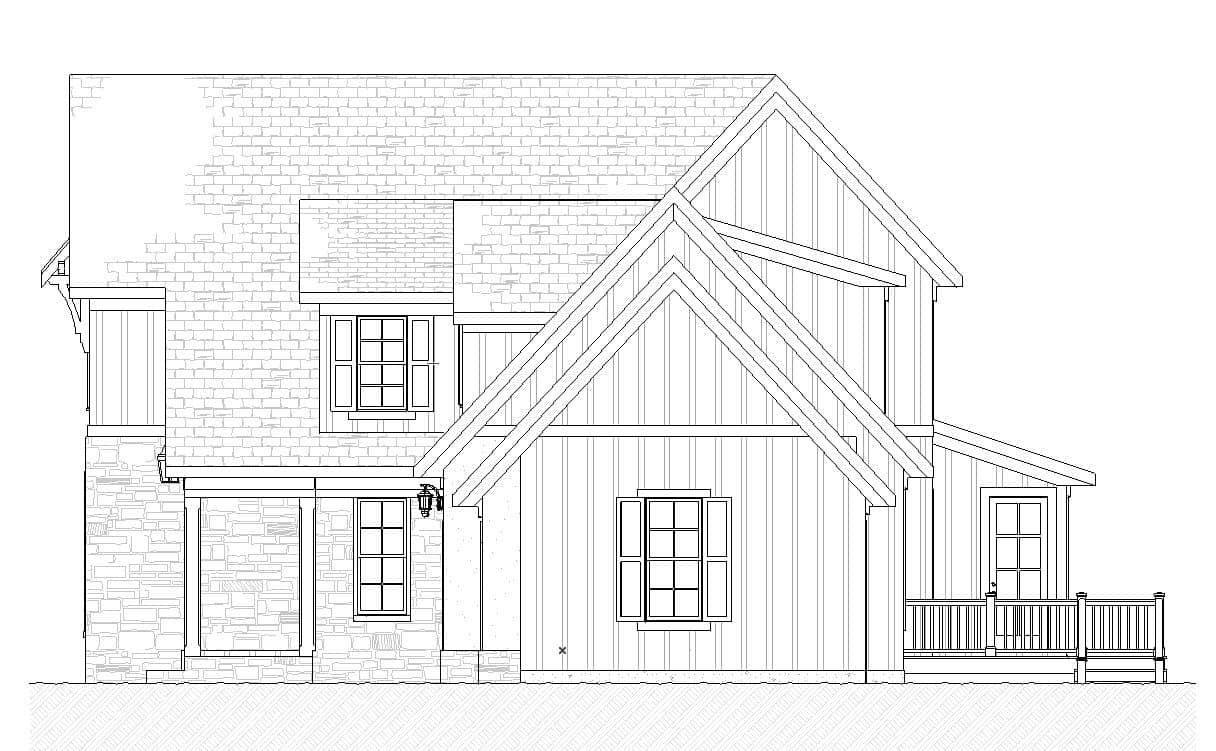 Home Plan Right Elevation of this 4-Bedroom,4493 Sq Ft Plan -168-1162