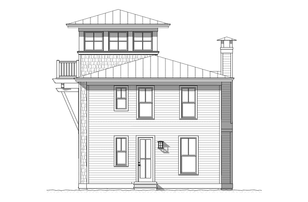 Home Plan Rear Elevation of this 3-Bedroom,2157 Sq Ft Plan -168-1164