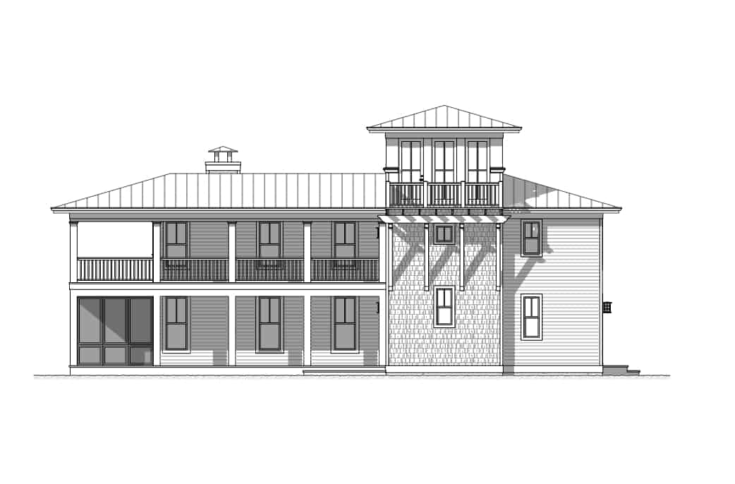 Home Plan Right Elevation of this 3-Bedroom,2157 Sq Ft Plan -168-1164