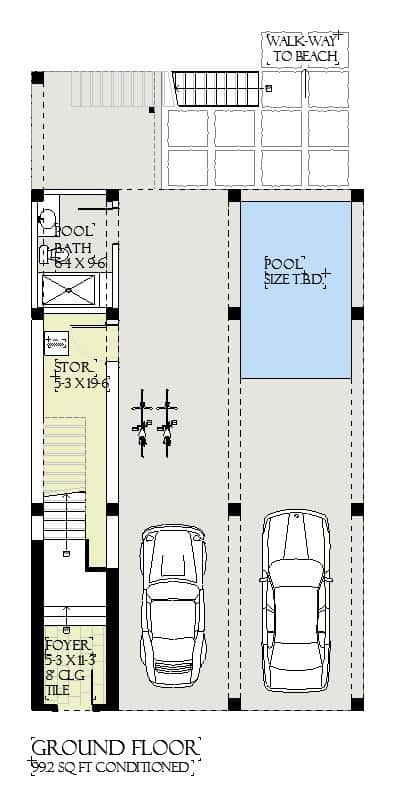 Basement of Cottage Plan #168-1168