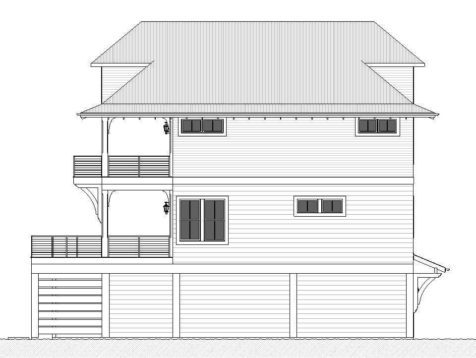 Home Plan Left Elevation of this 4-Bedroom,2582 Sq Ft Plan -168-1168