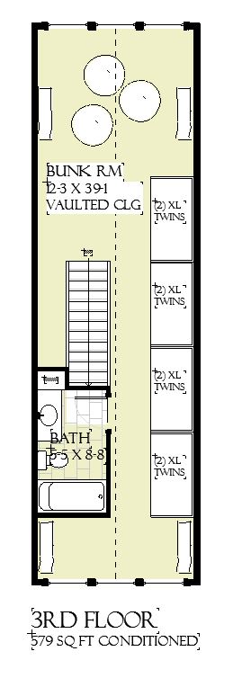 Third Story of Cottage Plan #168-1168
