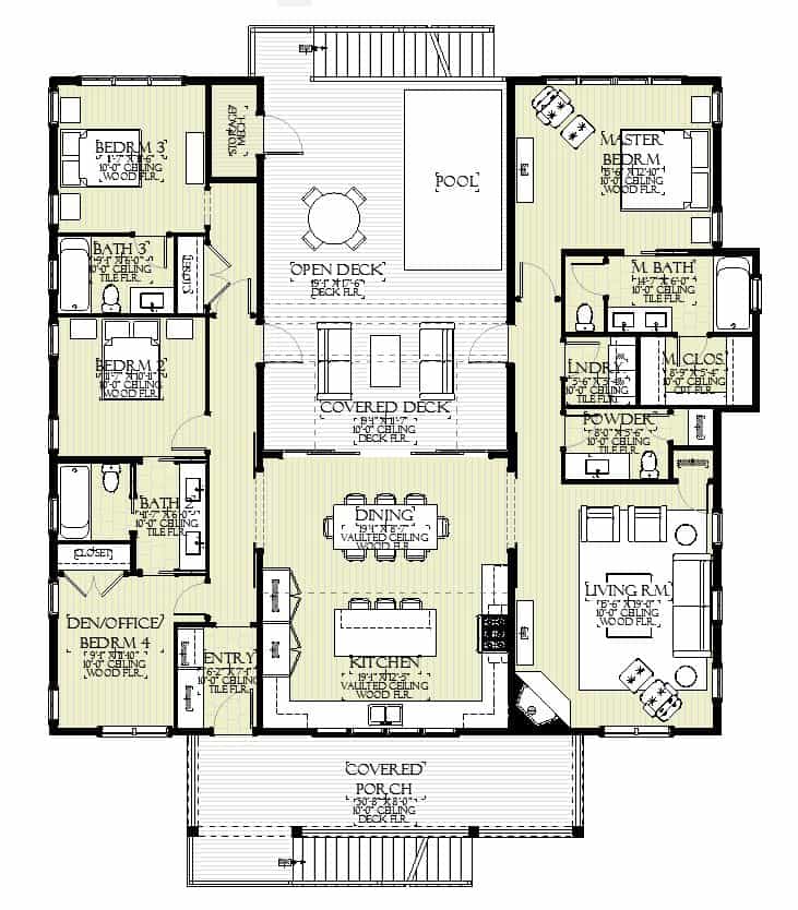 Main Level of Coastal Plan #168-1169