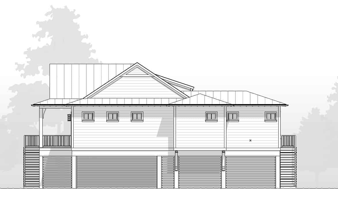 Home Plan Right Elevation of this 4-Bedroom,2108 Sq Ft Plan -168-1169