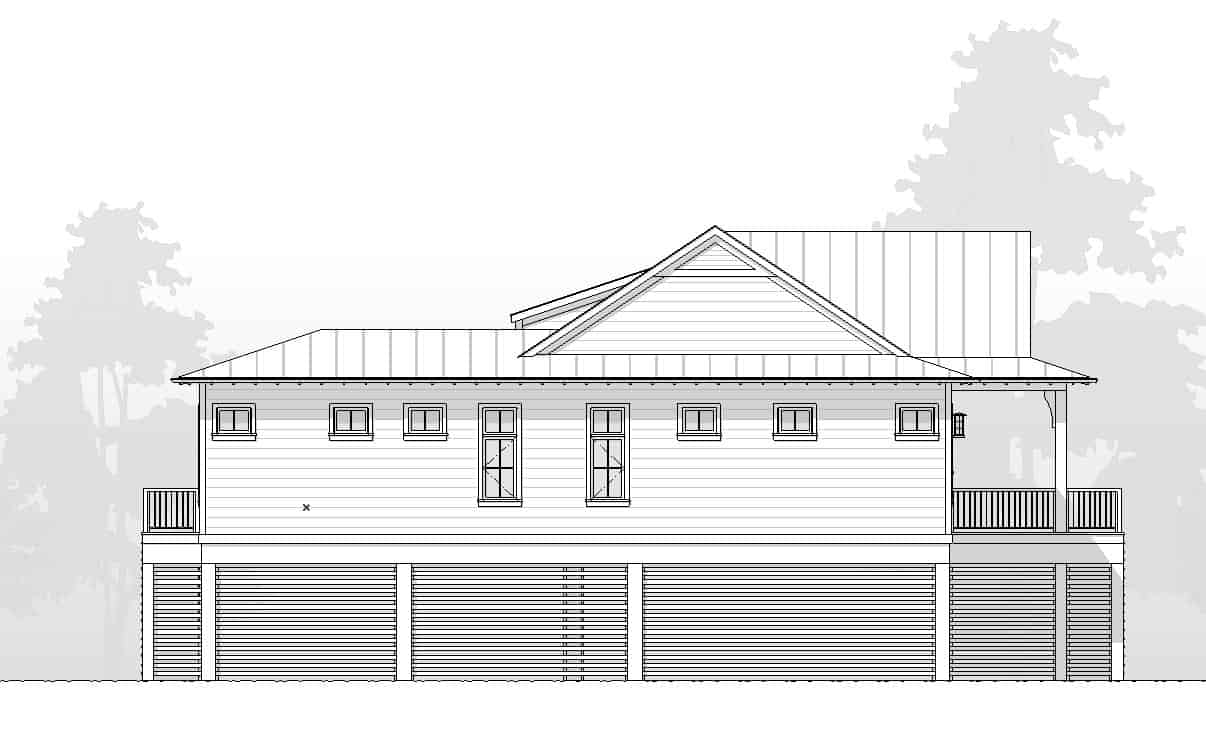 Home Plan Left Elevation of this 4-Bedroom,2108 Sq Ft Plan -168-1169