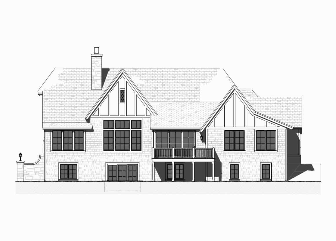 Home Plan Rear Elevation of this 5-Bedroom,4127 Sq Ft Plan -168-1170