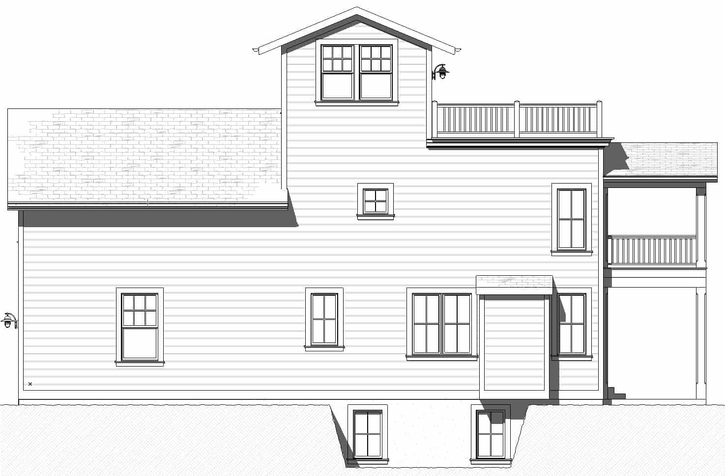 Home Plan Left Elevation of this 5-Bedroom,2859 Sq Ft Plan -168-1172